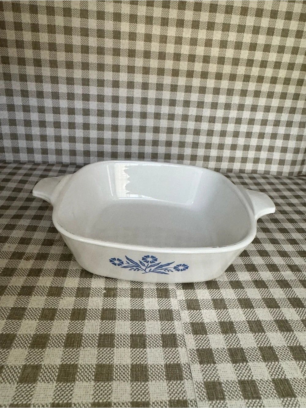 Vintage Corningware White Casserole Dish with Blue Floral P-41-B Petite pan USA